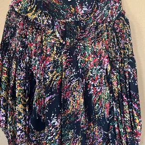 Parker multi color silk top
